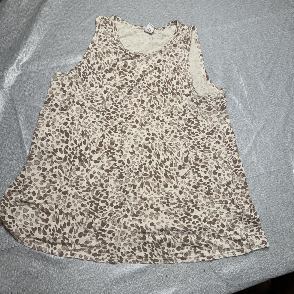 Old Navy Luxe Leopard Print Tank Top Size M Tan